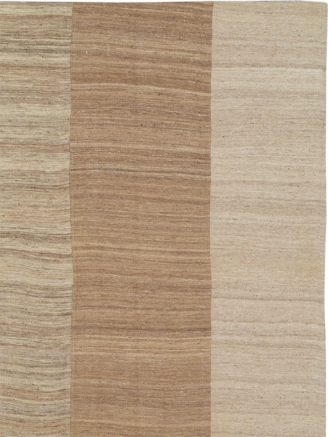 Vintage Turkish Flatweave Kilim Large Square Room Size Carpet, No.33101 - Galerie Shabab