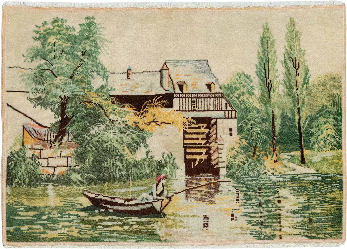 Vintage Persian Tabriz Pictorial Rug, No.33122 - Galerie Shabab