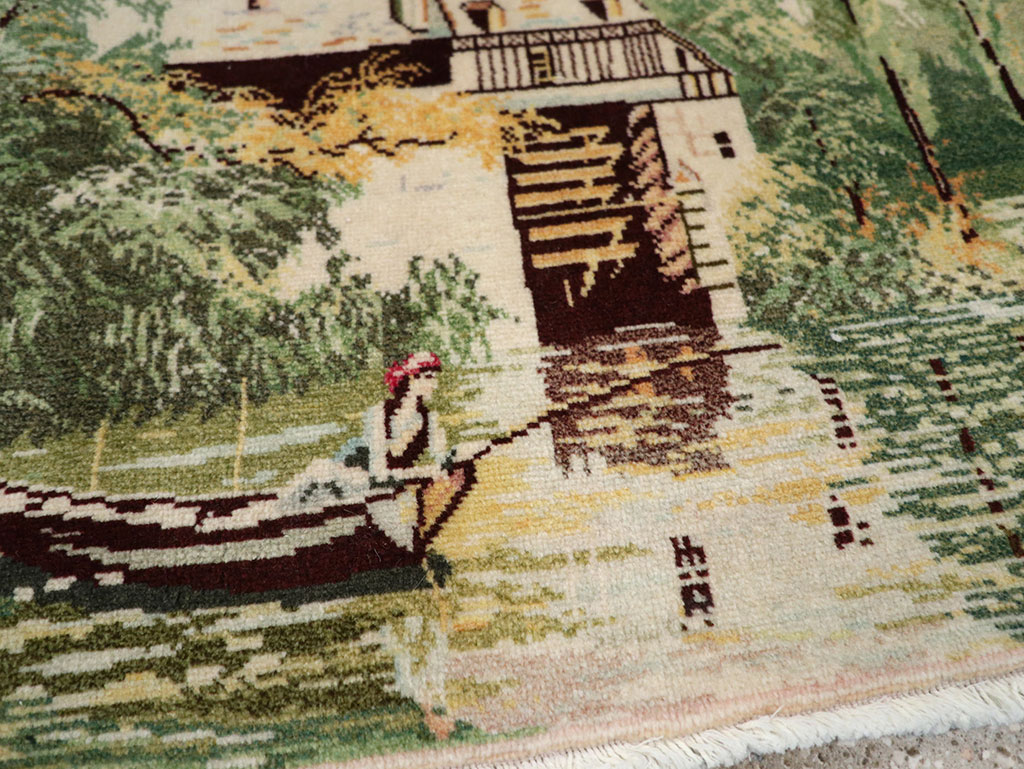 Vintage Persian Tabriz Pictorial Rug, No.33122 - Galerie Shabab