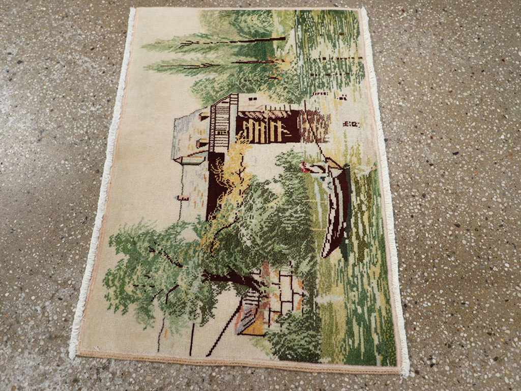 Vintage Persian Tabriz Pictorial Rug, No.33122 - Galerie Shabab