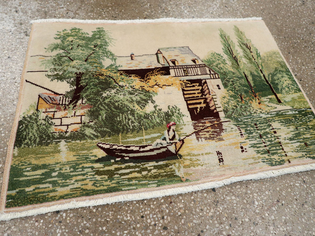 Vintage Persian Tabriz Pictorial Rug, No.33122 - Galerie Shabab