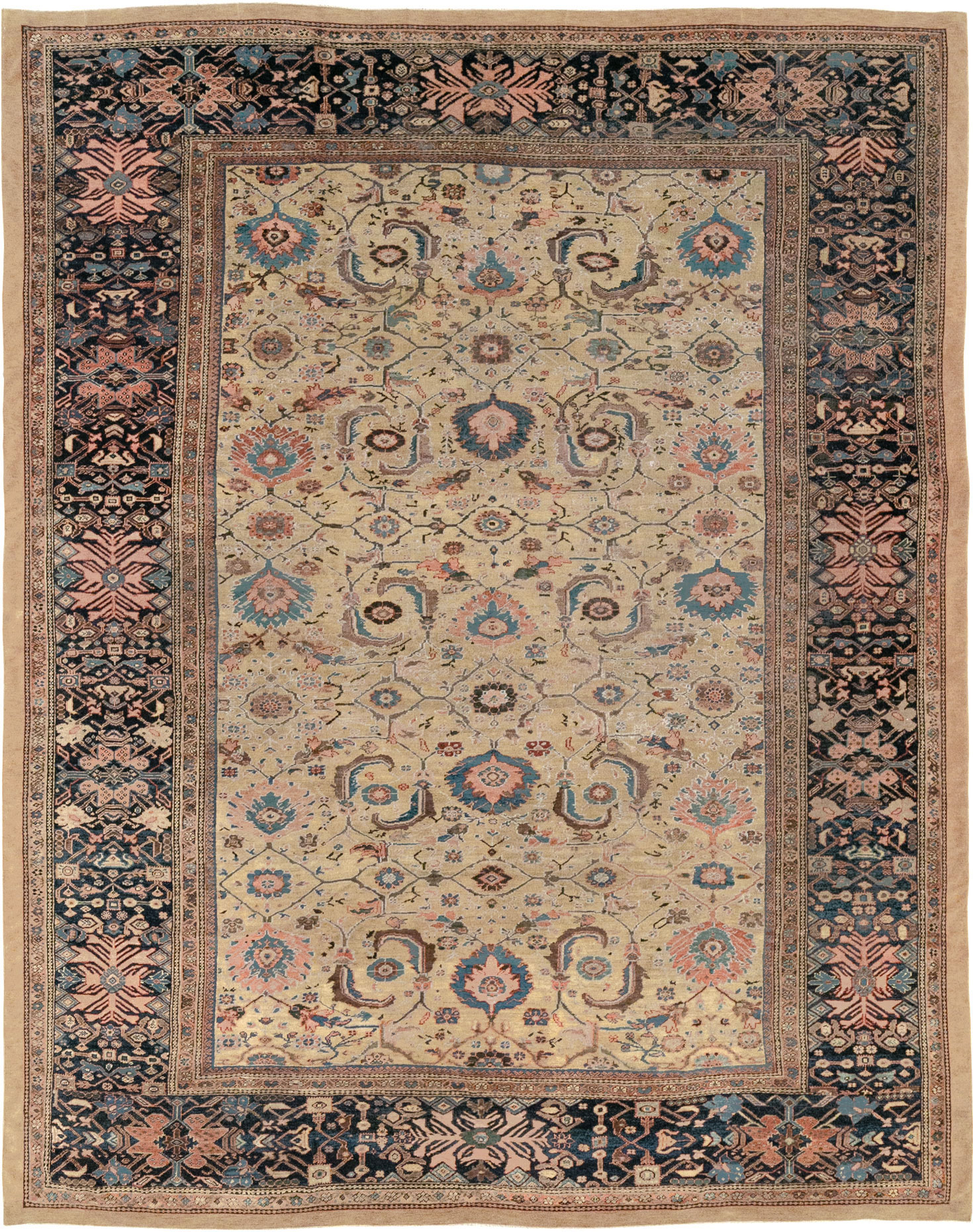 Antique Persian Sultanabad Room Size Carpet, No.33126 - Galerie Shabab