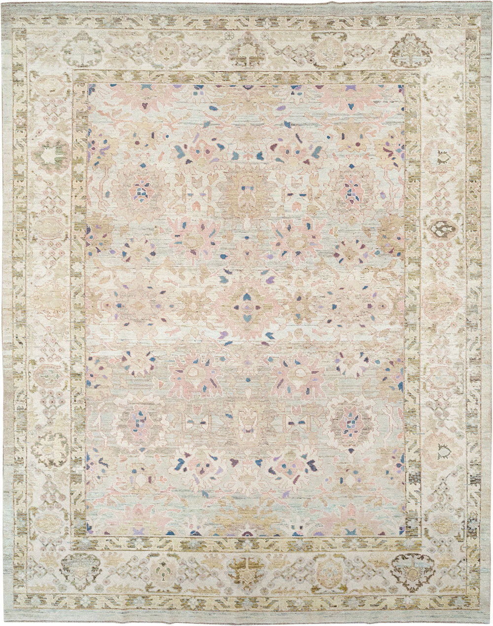 Modern Turkish Oushak Large Room Size Carpet, No.33148 - Galerie Shabab