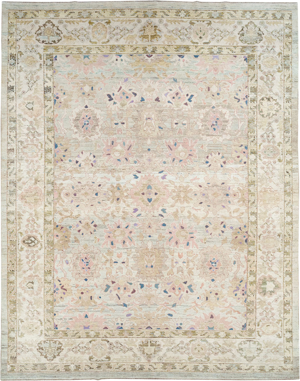 Modern Turkish Oushak Large Room Size Carpet, No.33148 - Galerie Shabab