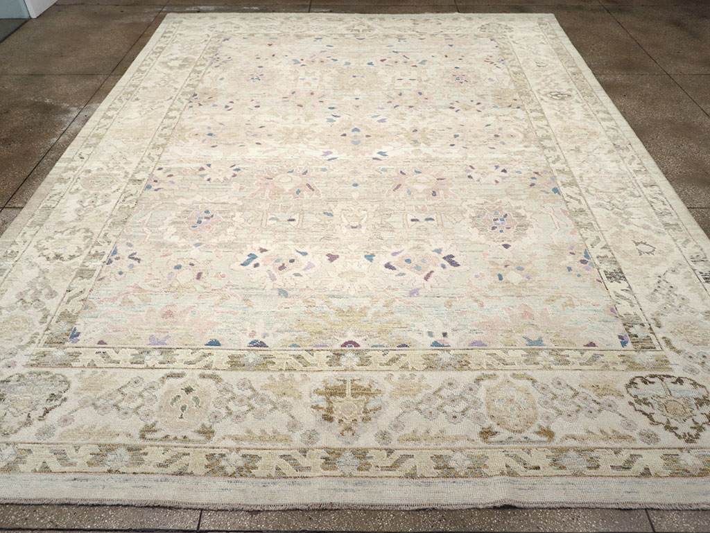 Modern Turkish Oushak Large Room Size Carpet, No.33148 - Galerie Shabab