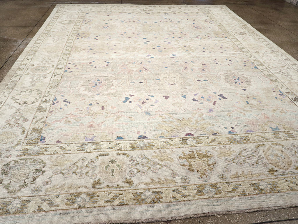 Modern Turkish Oushak Large Room Size Carpet, No.33148 - Galerie Shabab