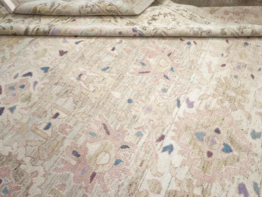 Modern Turkish Oushak Large Room Size Carpet, No.33148 - Galerie Shabab