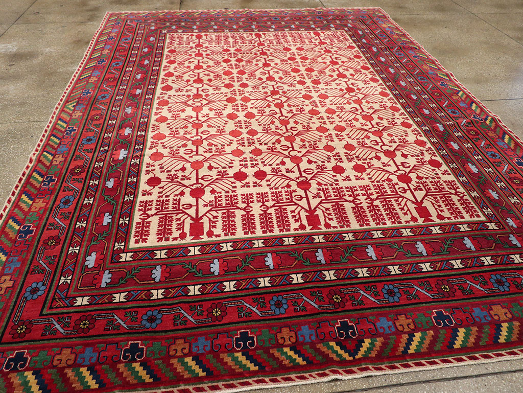 Vintage East Turkestan Khotan Room Size Carpet, No.33155 - Galerie Shabab