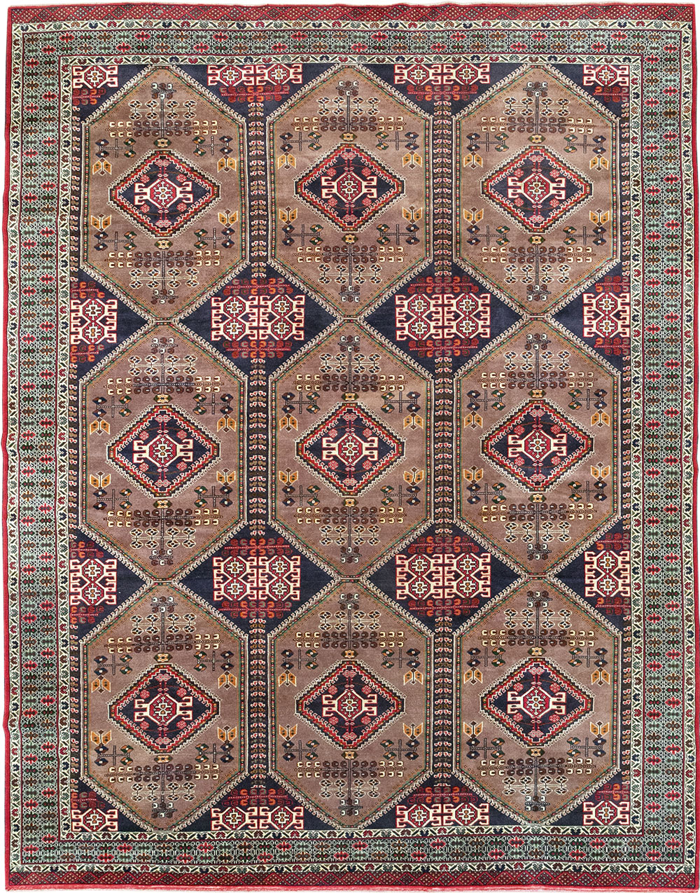 Vintage Persian Turkoman Room Size Carpet, No.33156 - Galerie Shabab