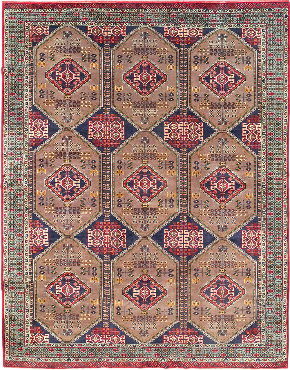 Vintage Persian Turkoman Room Size Carpet, No.33156 - Galerie Shabab