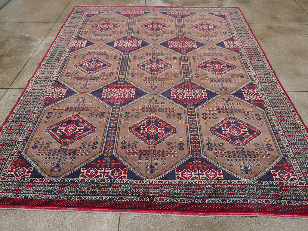 Vintage Persian Turkoman Room Size Carpet, No.33156 - Galerie Shabab