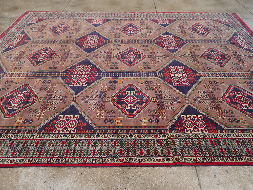 Vintage Persian Turkoman Room Size Carpet, No.33156 - Galerie Shabab
