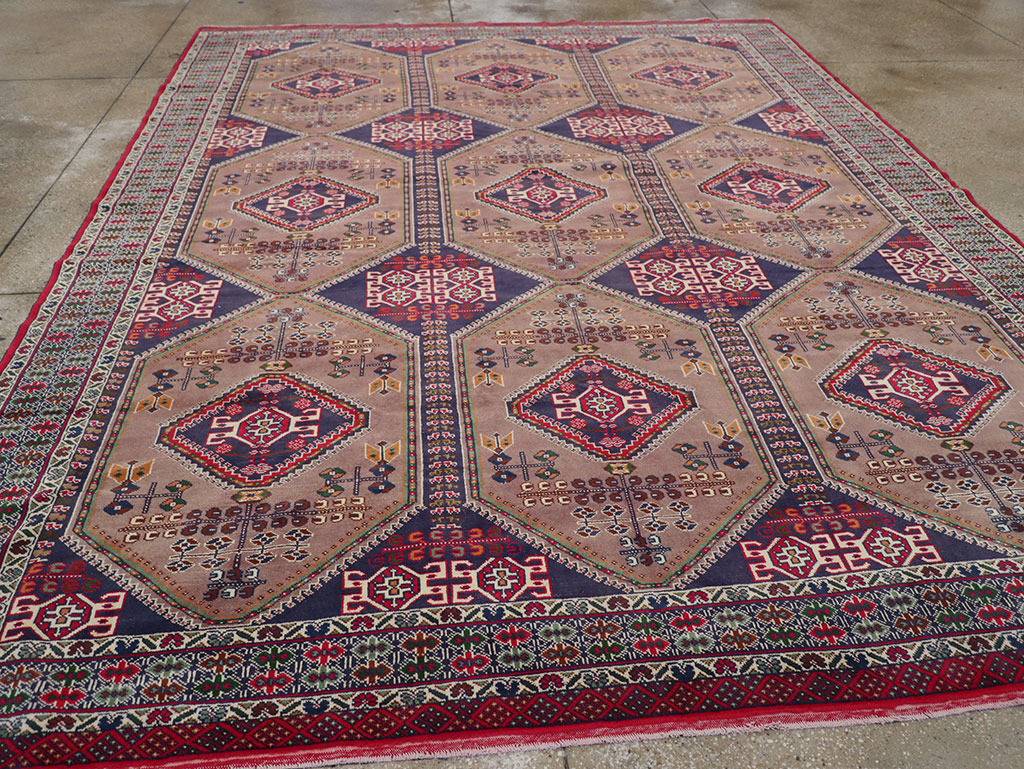 Vintage Persian Turkoman Room Size Carpet, No.33156 - Galerie Shabab