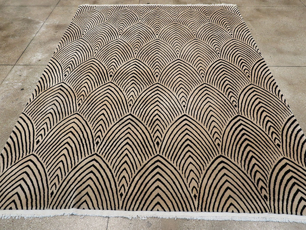 Antique Chinese Art Deco Room Size Carpet, No.33169 - Galerie Shabab