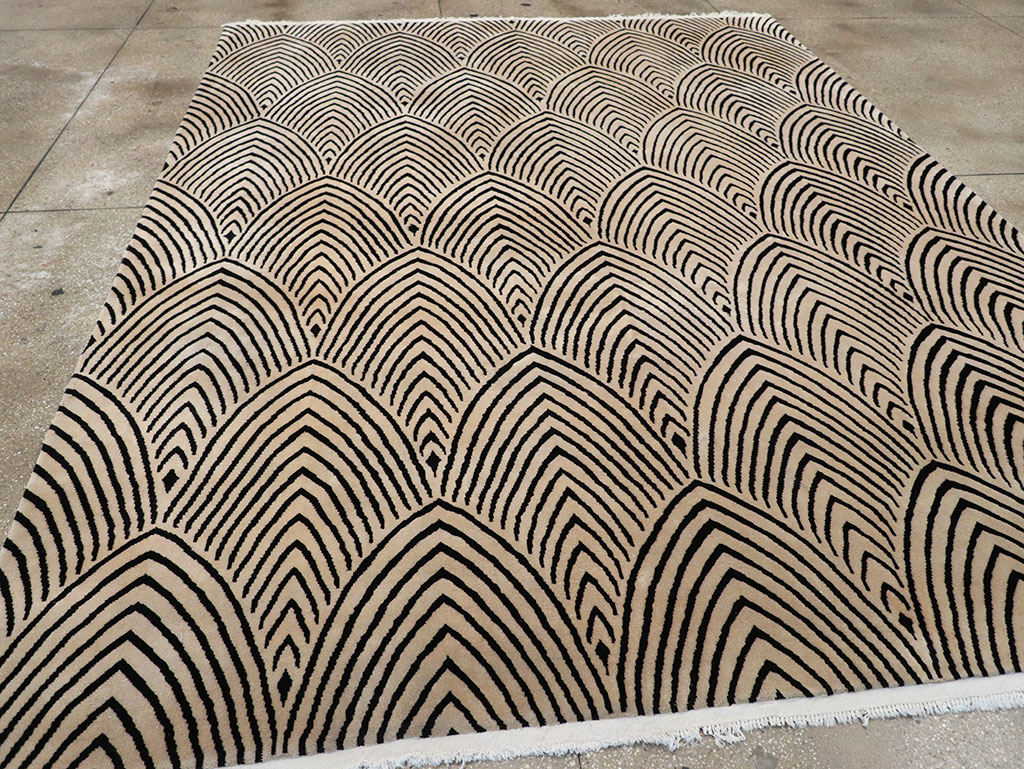 Antique Chinese Art Deco Room Size Carpet, No.33169 - Galerie Shabab