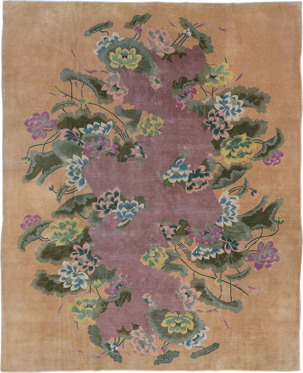 Antique Chinese Art Deco Room Size Carpet, No.33172 - Galerie Shabab