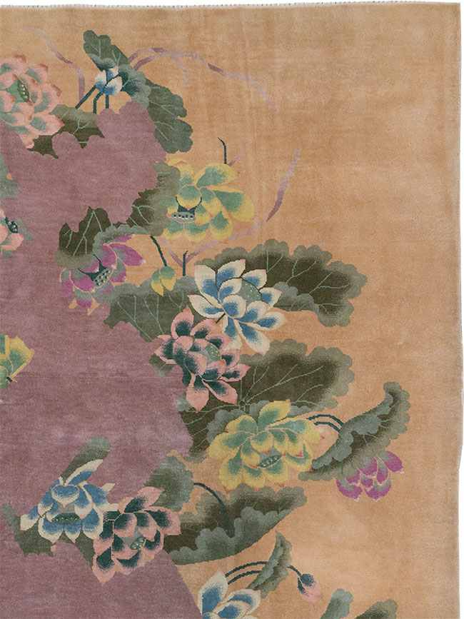 Antique Chinese Art Deco Room Size Carpet, No.33172 - Galerie Shabab