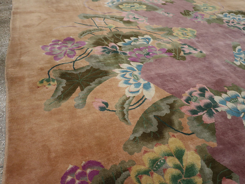 Antique Chinese Art Deco Room Size Carpet, No.33172 - Galerie Shabab