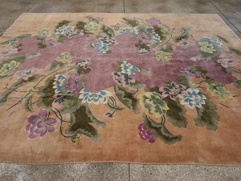 Antique Chinese Art Deco Room Size Carpet, No.33172 - Galerie Shabab