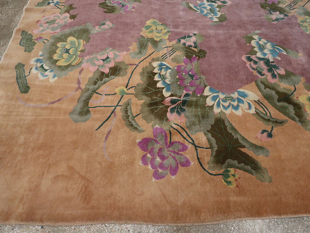 Antique Chinese Art Deco Room Size Carpet, No.33172 - Galerie Shabab