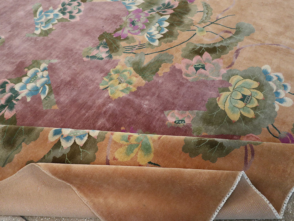 Antique Chinese Art Deco Room Size Carpet, No.33172 - Galerie Shabab