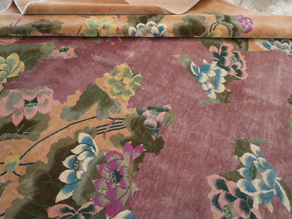Antique Chinese Art Deco Room Size Carpet, No.33172 - Galerie Shabab