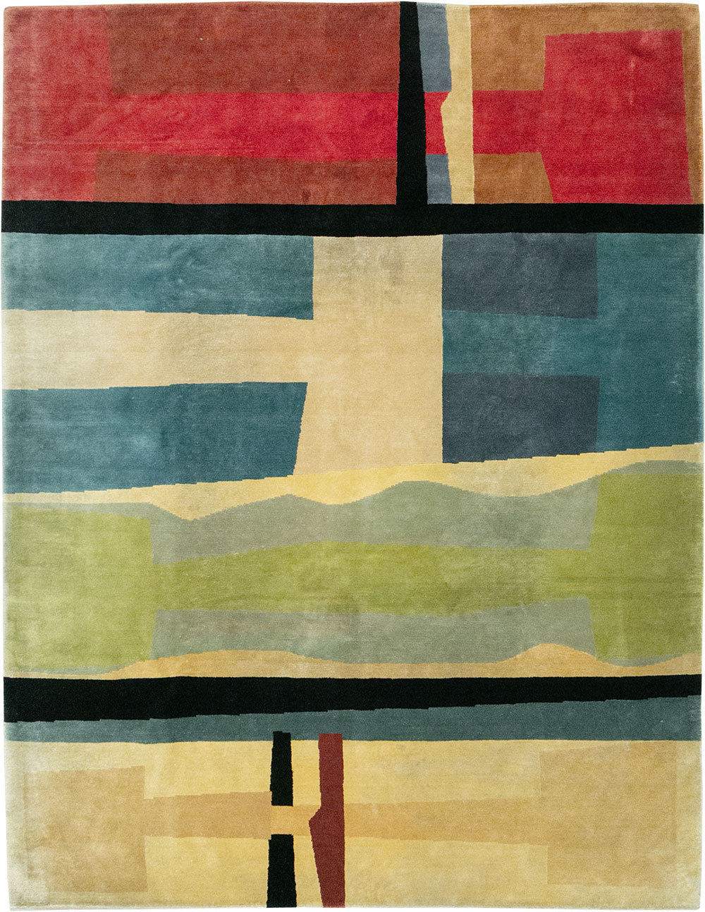 Modern Tibetan Art Deco Room Size Carpet, No.33173 - Galerie Shabab