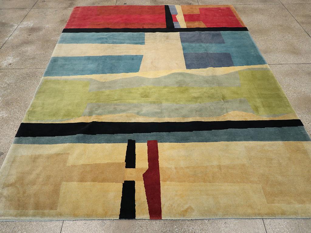 Modern Tibetan Art Deco Room Size Carpet, No.33173 - Galerie Shabab