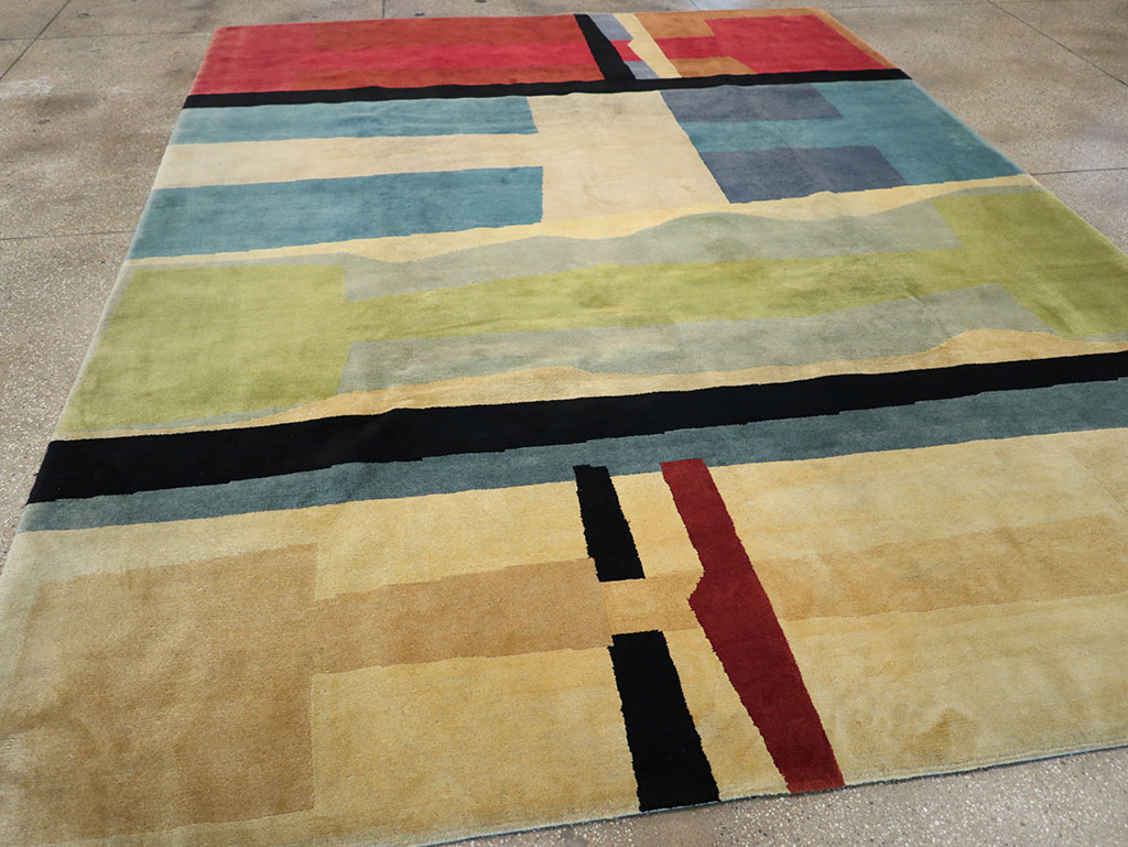 Modern Tibetan Art Deco Room Size Carpet, No.33173 - Galerie Shabab