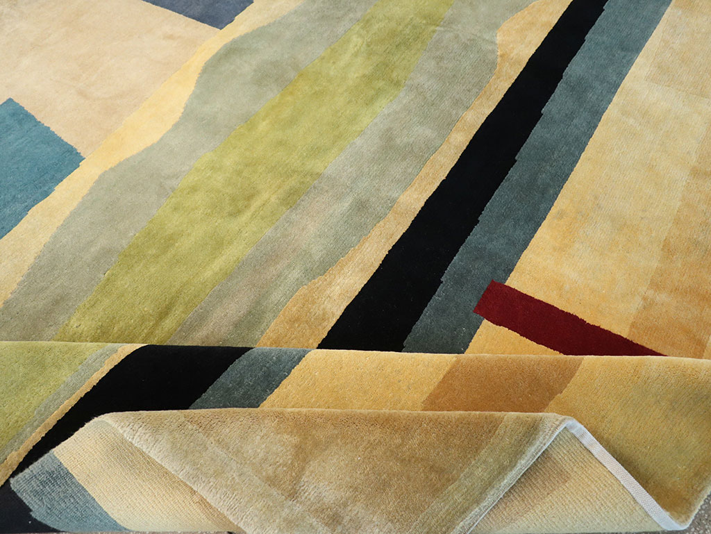 Modern Tibetan Art Deco Room Size Carpet, No.33173 - Galerie Shabab