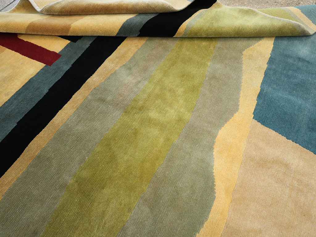Modern Tibetan Art Deco Room Size Carpet, No.33173 - Galerie Shabab