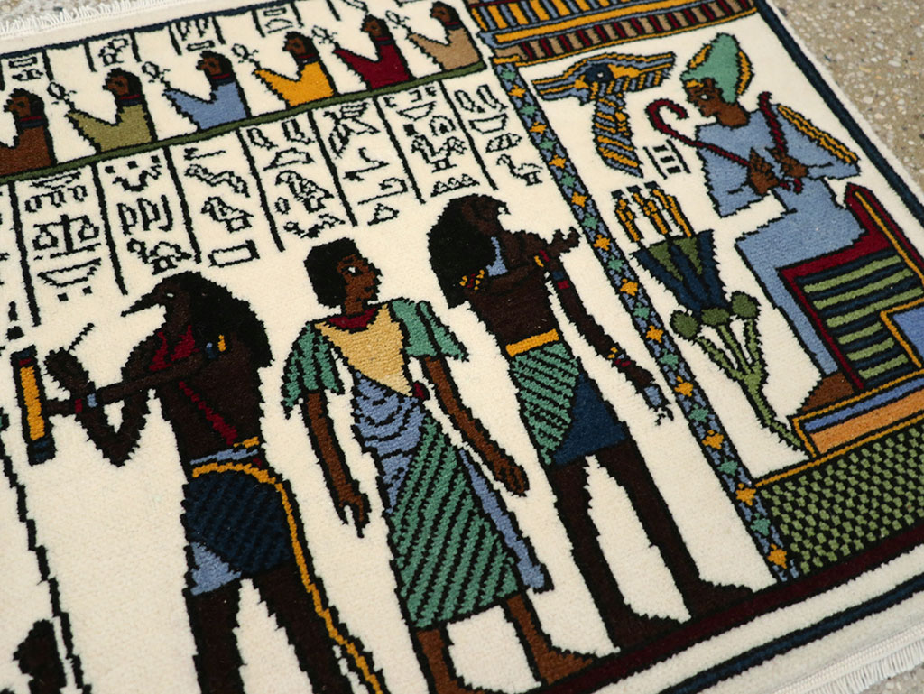 Vintage Egyptian Pictorial Rug, No.33182 - Galerie Shabab