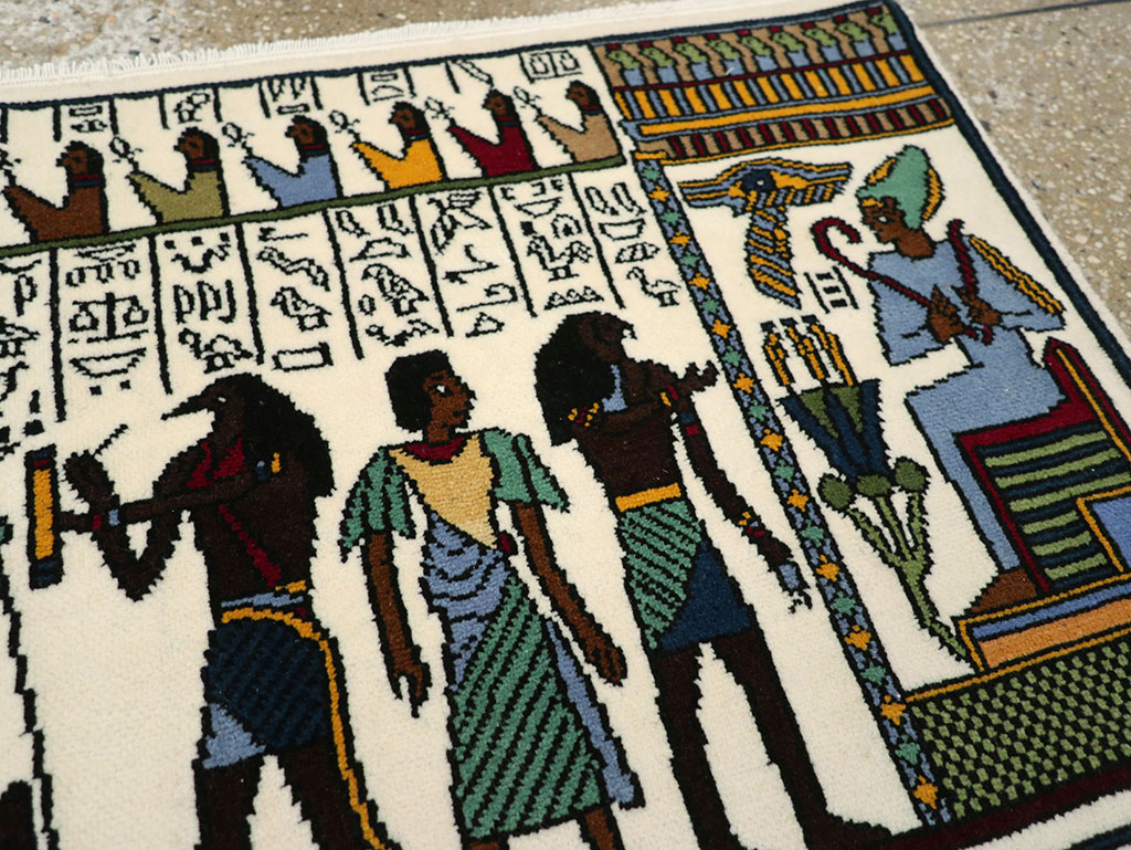 Vintage Egyptian Pictorial Rug, No.33182 - Galerie Shabab
