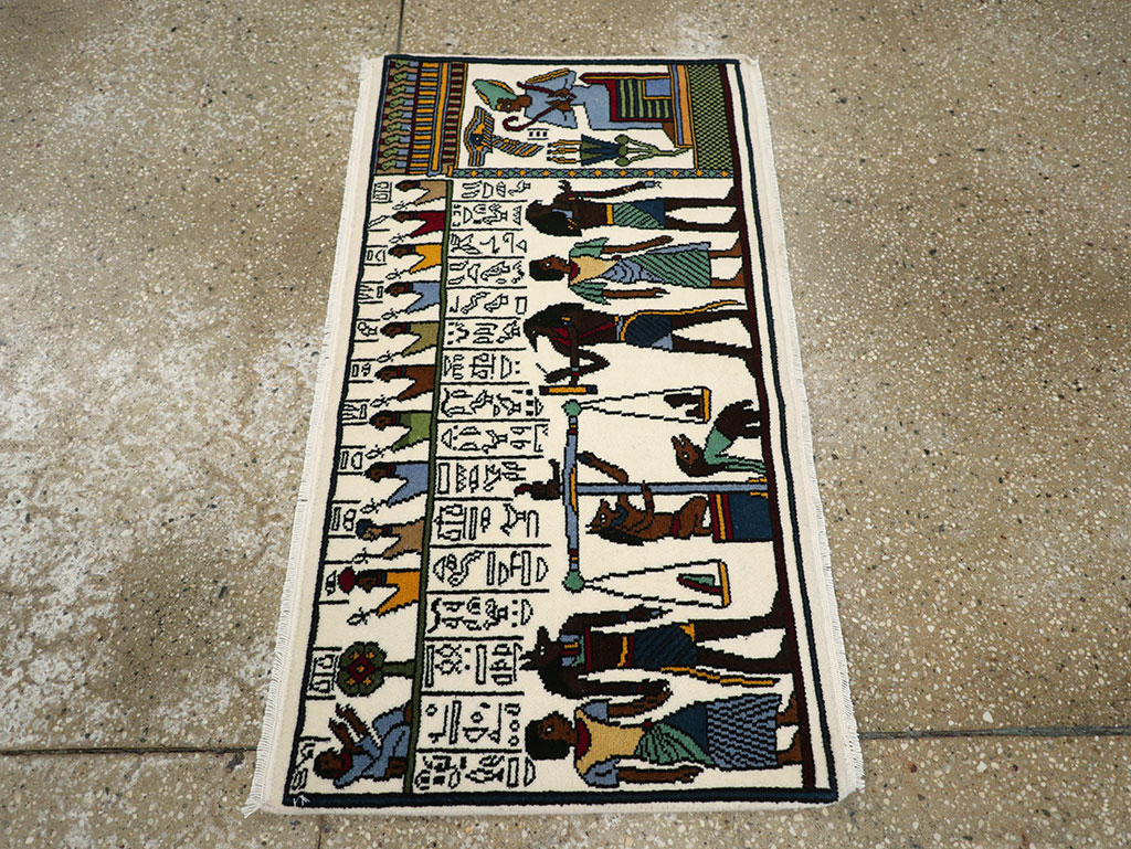 Vintage Egyptian Pictorial Rug, No.33182 - Galerie Shabab
