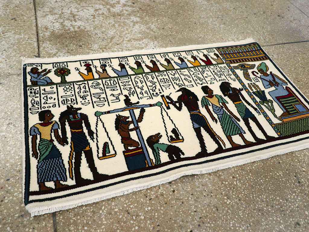 Vintage Egyptian Pictorial Rug, No.33182 - Galerie Shabab