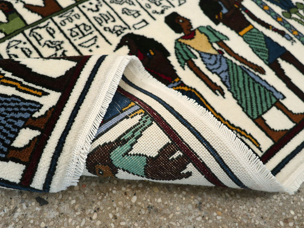 Vintage Egyptian Pictorial Rug, No.33182 - Galerie Shabab