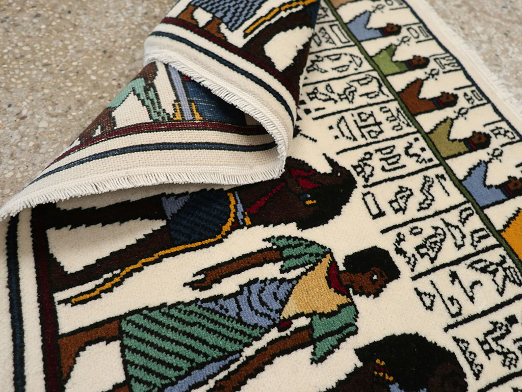Vintage Egyptian Pictorial Rug, No.33182 - Galerie Shabab