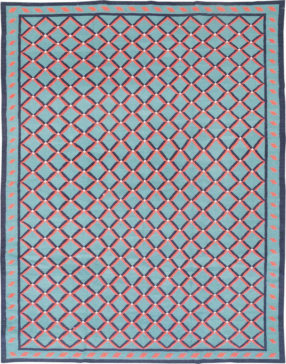 Modern Indian Flatweave Dhurrie Room Size Carpet, No.33202 - Galerie Shabab