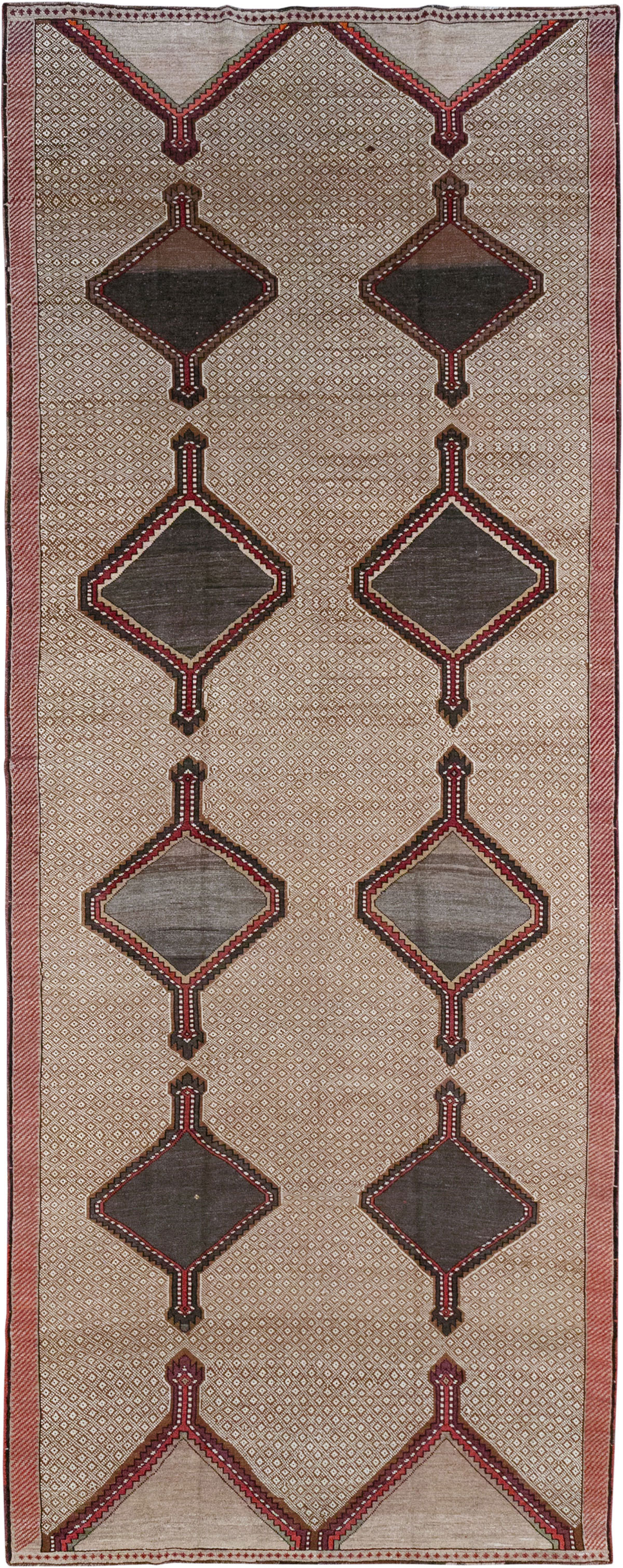 Vintage Turkish Anatolian Wide Gallery Runner, No.33203 - Galerie Shabab