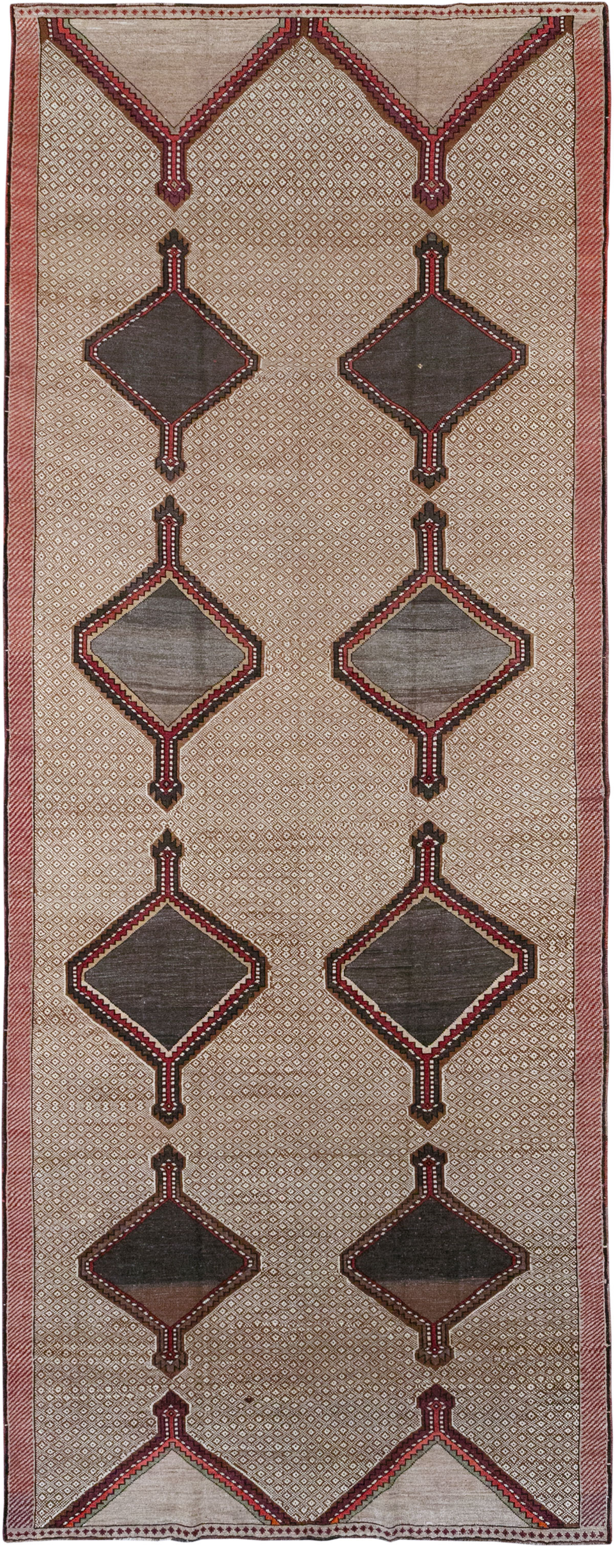Vintage Turkish Anatolian Wide Gallery Runner, No.33203 - Galerie Shabab