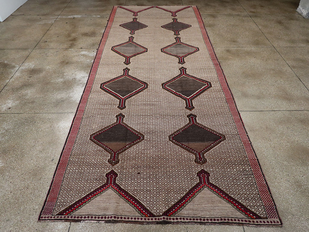 Vintage Turkish Anatolian Wide Gallery Runner, No.33203 - Galerie Shabab