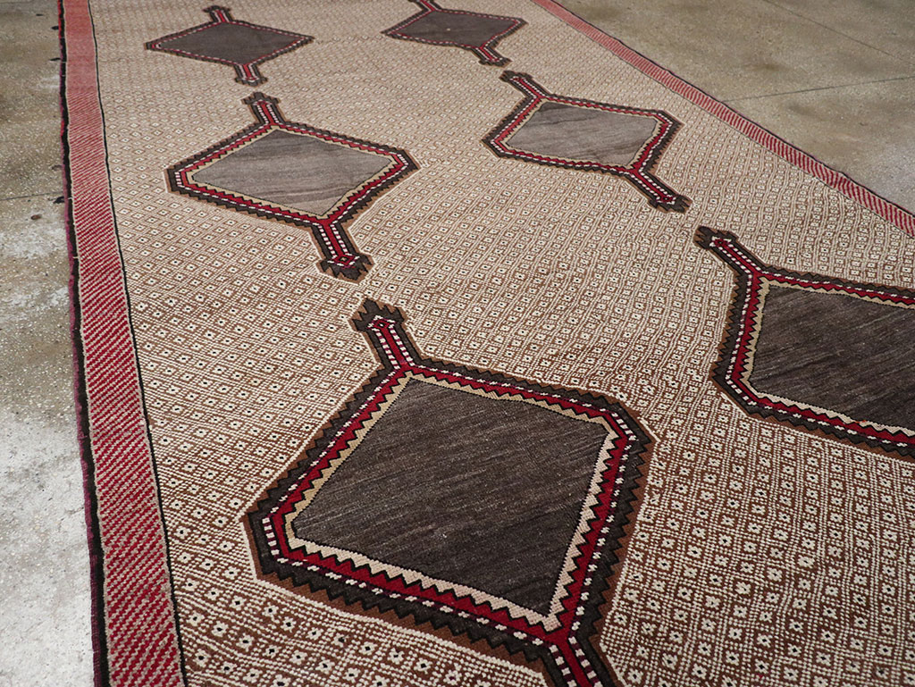 Vintage Turkish Anatolian Wide Gallery Runner, No.33203 - Galerie Shabab