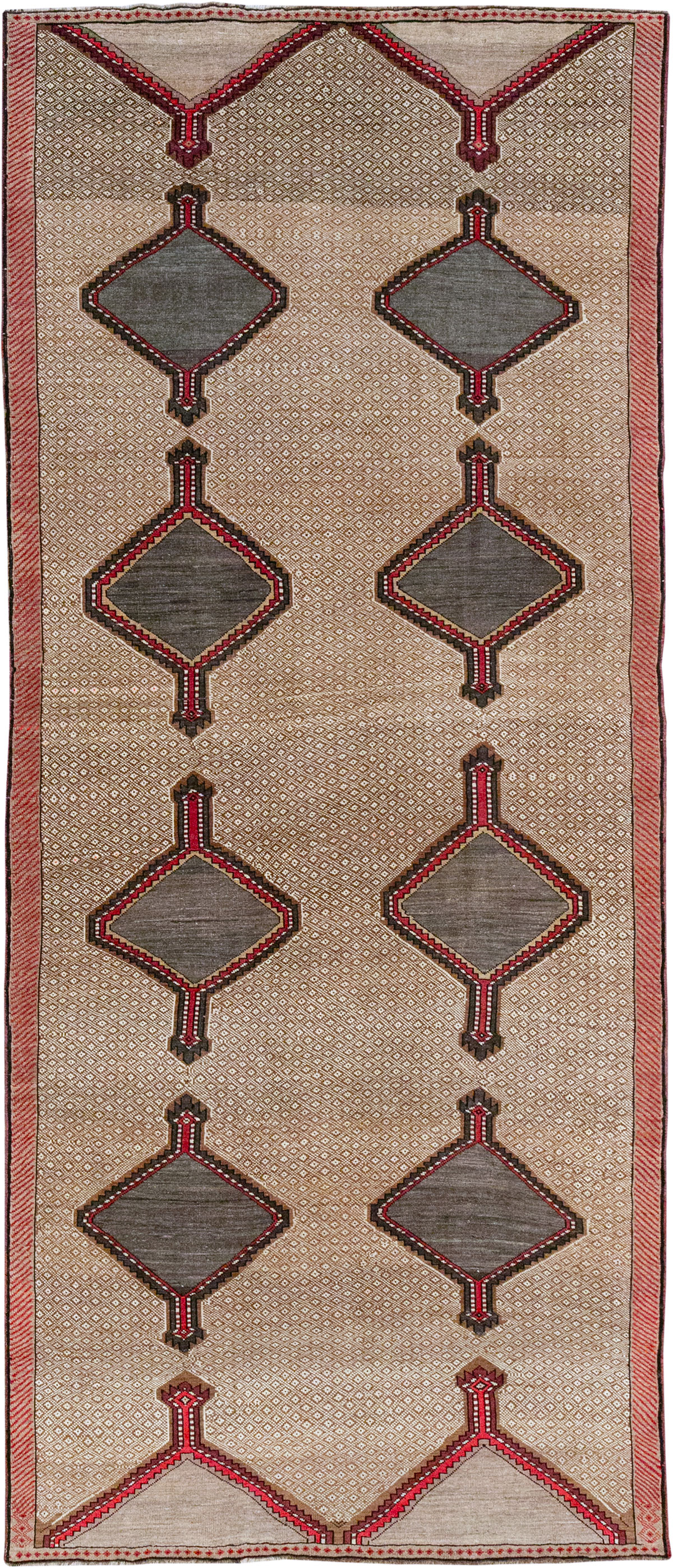 Vintage Turkish Anatolian Wide Gallery Runner, No.33204 - Galerie Shabab