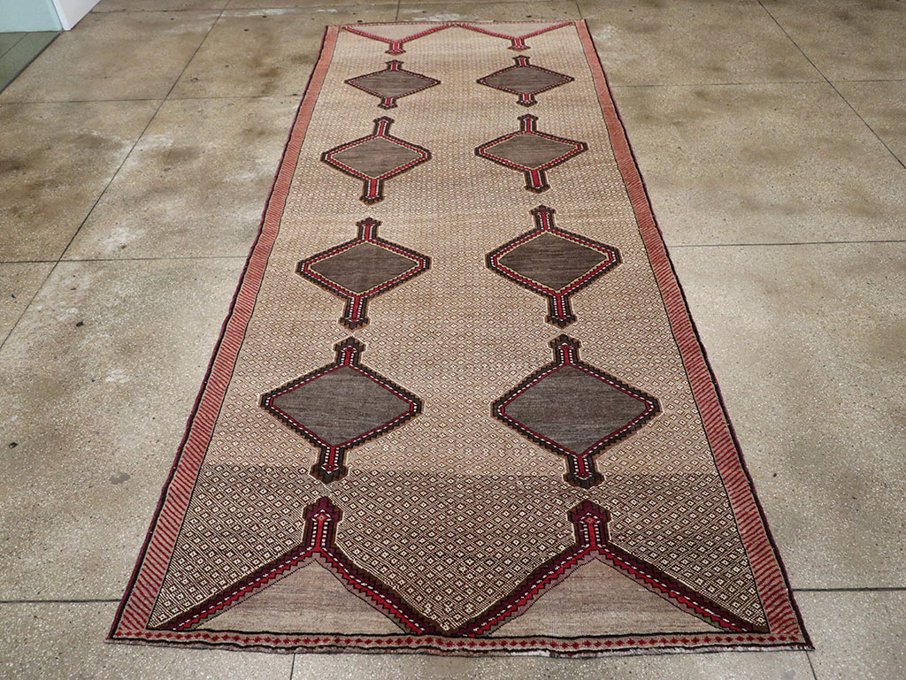 Vintage Turkish Anatolian Wide Gallery Runner, No.33204 - Galerie Shabab