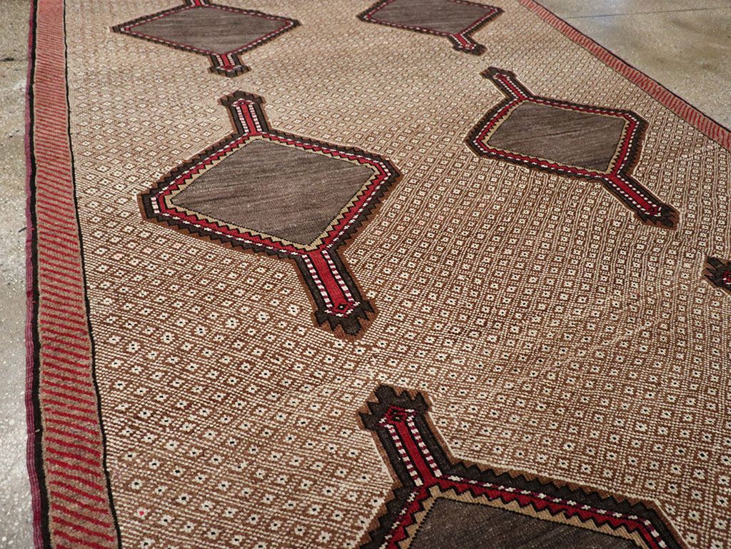 Vintage Turkish Anatolian Wide Gallery Runner, No.33204 - Galerie Shabab