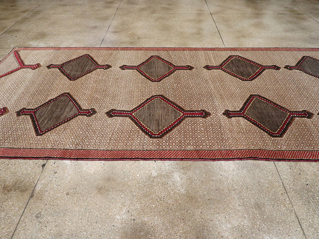 Vintage Turkish Anatolian Wide Gallery Runner, No.33204 - Galerie Shabab