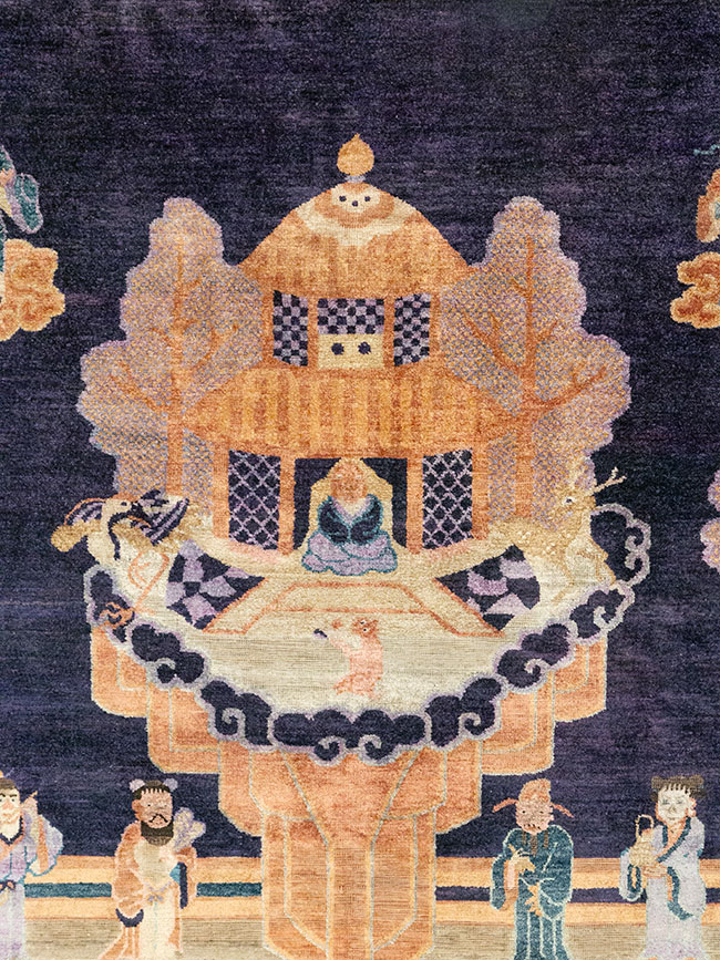 Antique Chinese Silk Pictorial Rug, No.33205 - Galerie Shabab
