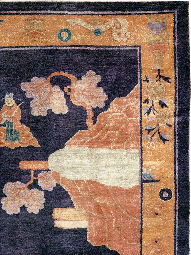 Antique Chinese Silk Pictorial Rug, No.33205 - Galerie Shabab