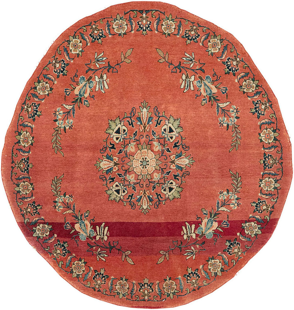 Antique Persian Kerman Round Rug, No.33206 - Galerie Shabab