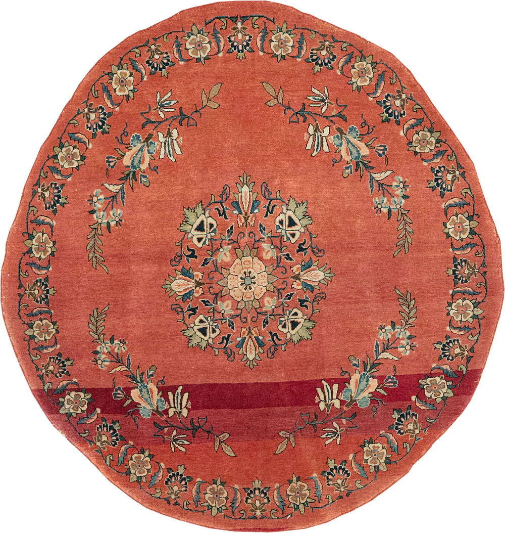 Antique Persian Kerman Round Rug, No.33206 - Galerie Shabab